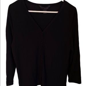 Express World Way Black Button LS Blouse Sz 9/10